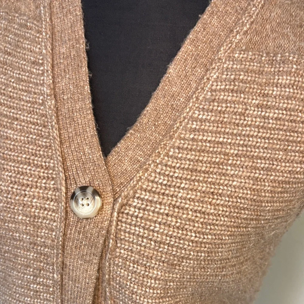 Women's Tan Sweater Vest - Picture 2 of 6